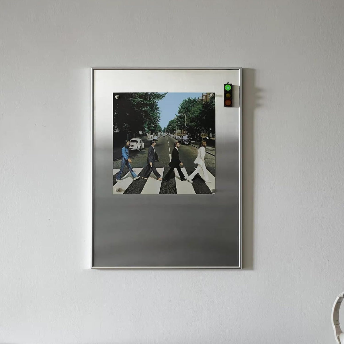 AMAATE Brushed Stainless Steel Magnetic Bulletin Board Silver Frame Display