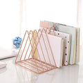 Sooyee 9 Slot Rose Gold Magazine Holder, Desktop File Sorter Organizer Triangle by Sooyee