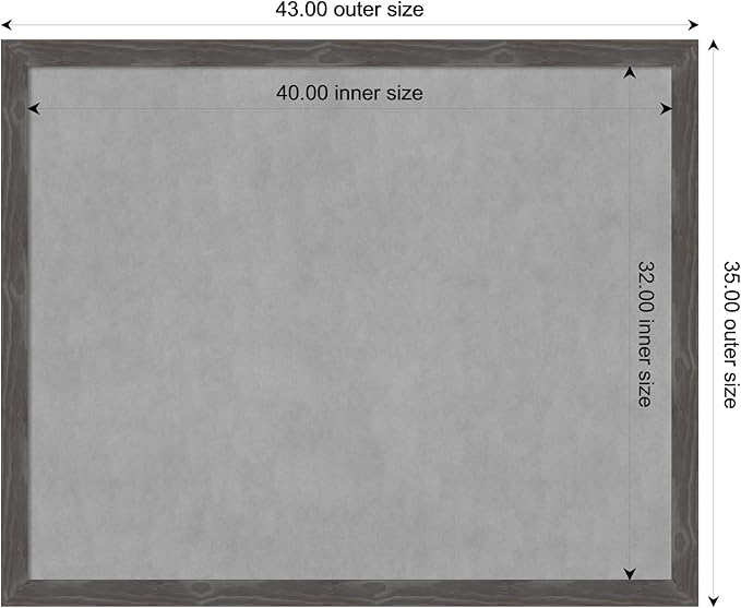 Amanti Art Grey Framed Magnetic Board 35x43 X-Large Vision Board - Image 3