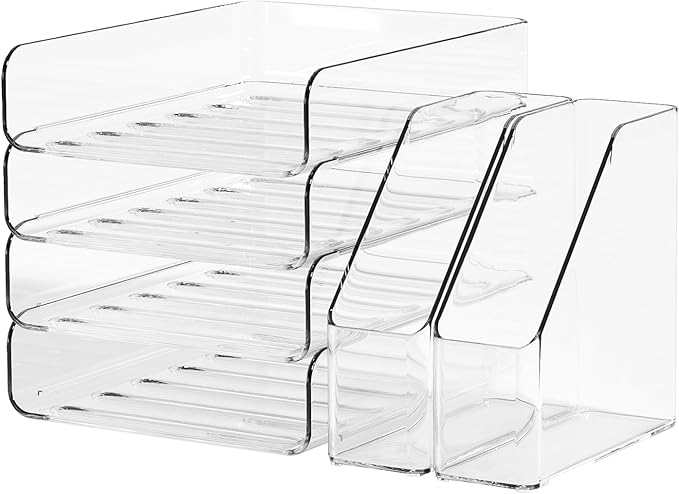 FANXIYQ 4-Tier Brown Acrylic Paper Tray Organizer by Unknown