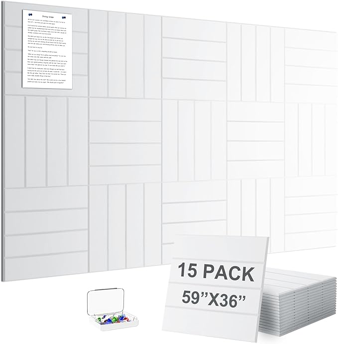 G Gamit Large Felt Wall Tiles Bulletin Board 59”x36”, Large Cork Board by GGAMIT