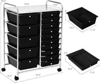 LDAILY 15 Drawer Rolling Storage Cart, Rolling Cart - Image 3