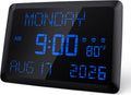 raynic digital clock, 11.5" large display calendar clock, main product view