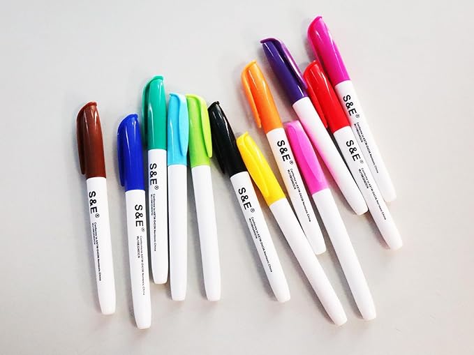 S & E TEACHER'S EDITION 96 Pcs Dry Erase Markers Colored markers 12 Assorted - Image 5