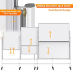 maxtek Dry Erase Whiteboard Height Adjustable, Easel Stand Rolling White Board - Image 2