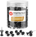 Yalis Black Push Pins 600 Count, Standard Dark Thumb Tacks by Yalis