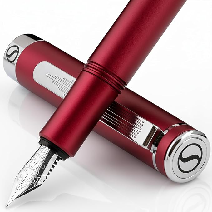 Scriveiner Luxury EDC Fountain Pen, Matt Red Pocket EDC by Scriveiner