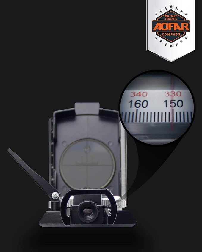 AOFAR AF-4074 Military Compass for Hiking, Lensatic Sighting Waterproof - Image 4