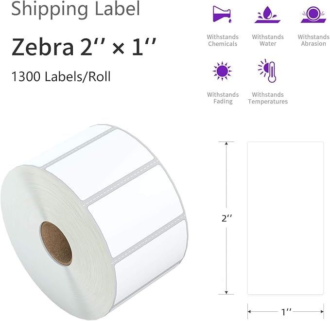 AveneMark 12 Rolls 2" x 1" Direct Thermal Labels - Image 2