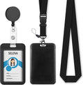Black Badge Holder Retractable Lanyard, Lanyards by Mcapirivo