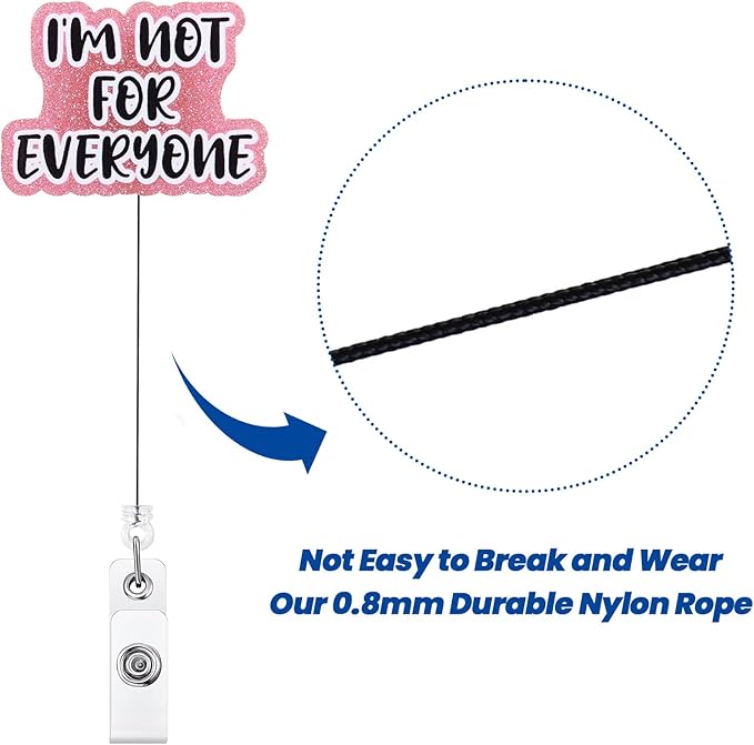 I'm Not for Everyone Funny Office Badge Reel | Retractable ID Card Badge Holder - Image 5