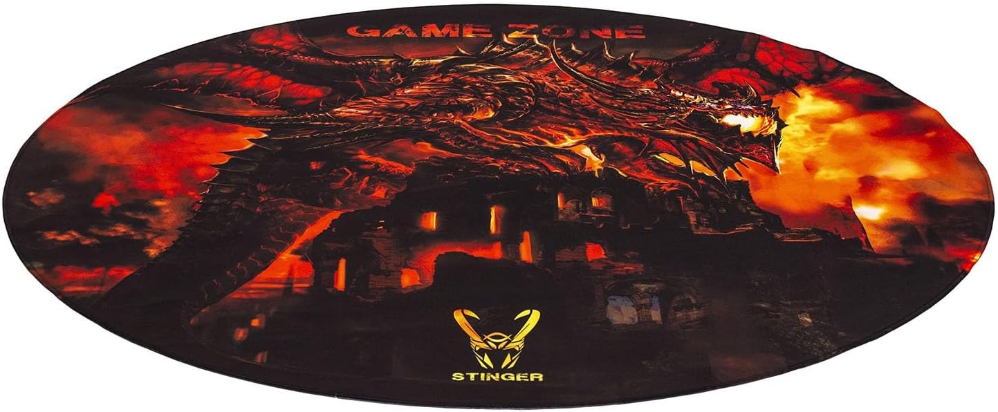 Woxter Stinger Floor Plan Networks - Floor Gaming Mat, Floor Protection Mat - Water Resistant, Washable, 100% Microfiber, Diameter 120 cm, Red Colour