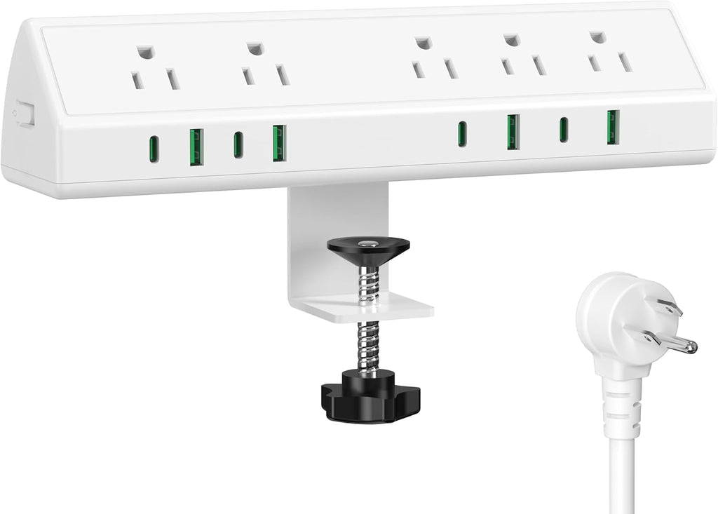 Jgstkcity Desk Clamp Power Strip, 45W Fast Charging Station, 4 USB-C, 4 USB-A