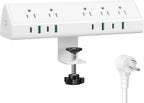 Jgstkcity Desk Clamp Power Strip, 45W Fast Charging Station, 4 USB-C, 4 USB-A