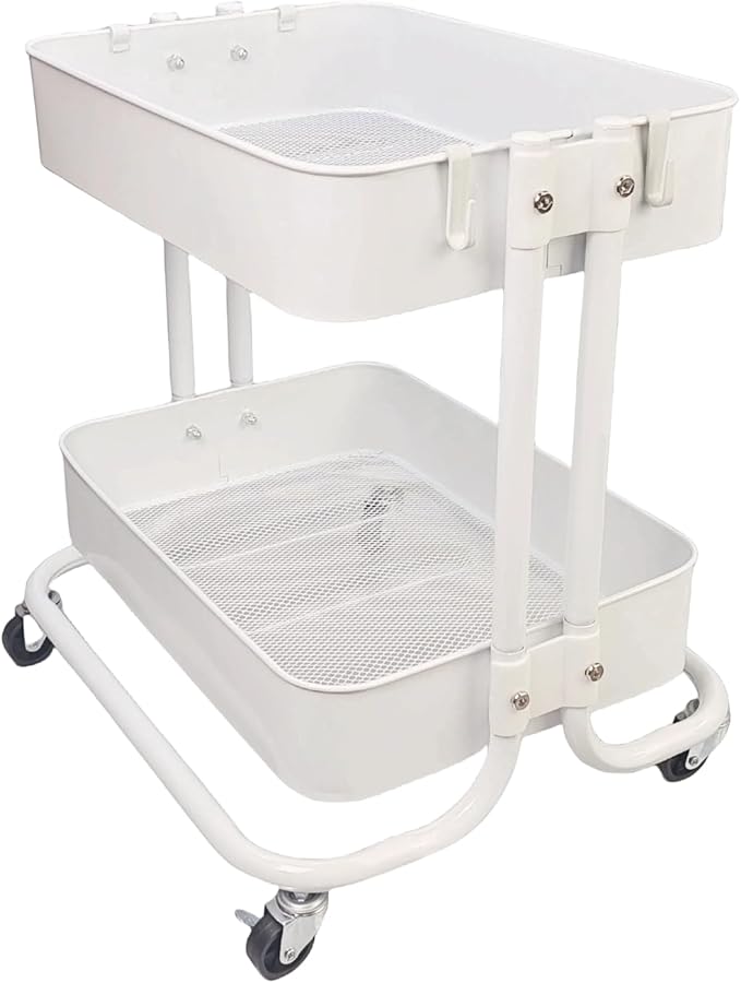 LiWNYRK 2 Tier Under Desk Storage Cart by LIWNYRK