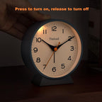 Tinload 4.5" Battery Operated Retro Analog Alarm Clock, Small Silent Bedside - Image 5