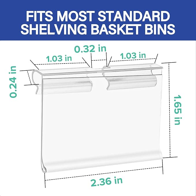 50 Pack Reusable Plastic Wire Shelf Label Holder, - Image 2