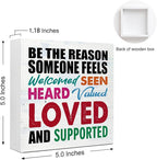 WUZYOU Office School Classroom Inclusive Wooden Block Sign Be The Reason - Image 2