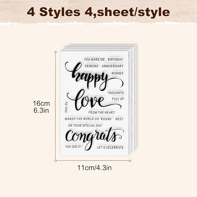 UCEC 4 Sheets Words Clear Stamps in Classic - Image 5