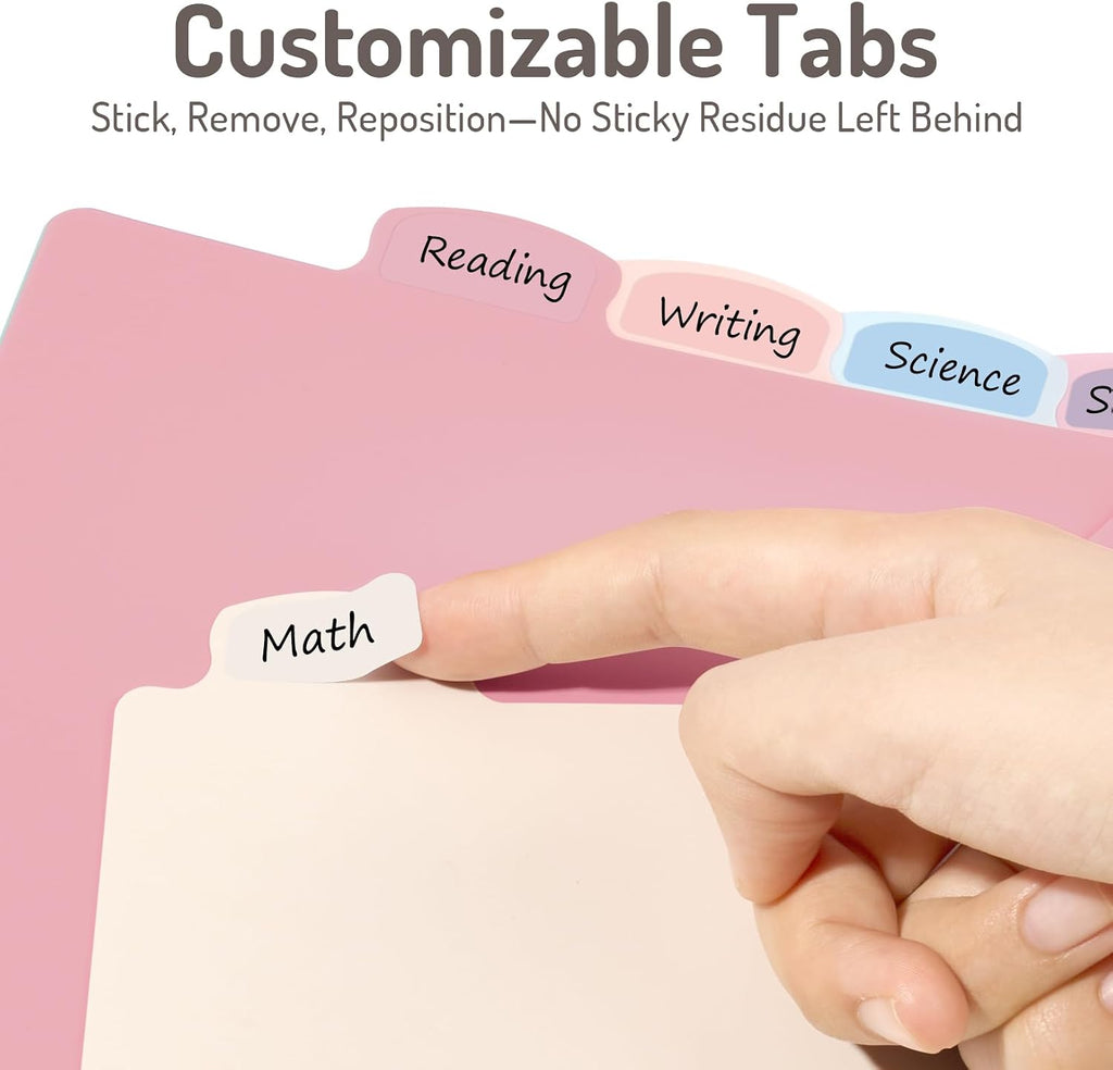 Forvencer 8 Counts Dividers with 2 Pockets, Binder Dividers with Tabs | 8 Tabs Binder Dividers for 3 Ring Binder, School Office Organization, Multicolor, Letter Size, 1 Set