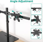 wali free standing dual monitor stand, height adjustable, close-up detail