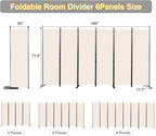 CHOSENM Room Divider, 6 Panel Folding Privacy Screens - Image 2