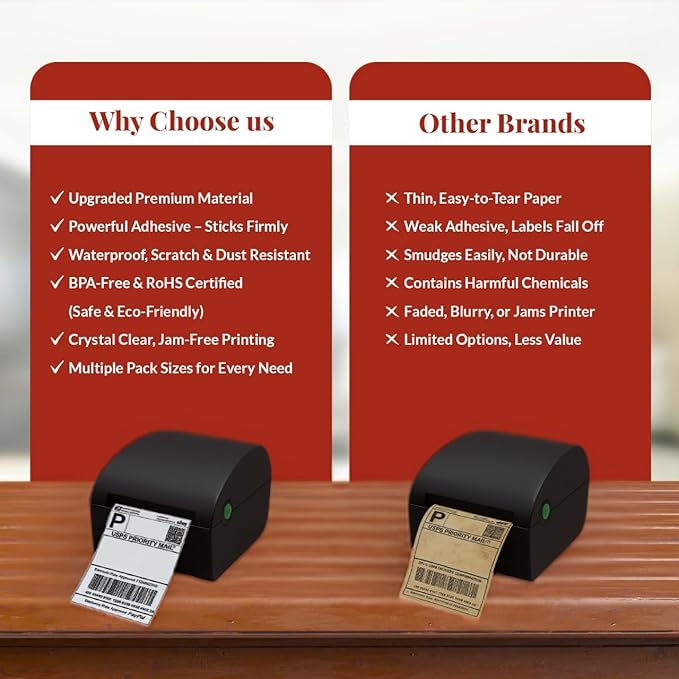 3" x 2" Direct Thermal Labels Roll, 10 Rolls, Compatible - Image 8