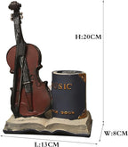 Jaugufiy Resin Violin Sculpture Pen Holder Pencil Holder Pen Organizer Cosmetic - Image 2