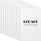 Elcoho 12 Pack White Foam Board, 24 x 36 Inch Acid-Free Foam Core Board by Elcoho
