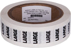 Clothing Size Strip Labels - 1.25" X 5" - 250 Strips Per Roll - Clear with Black and White Ink by Kenco (Large)