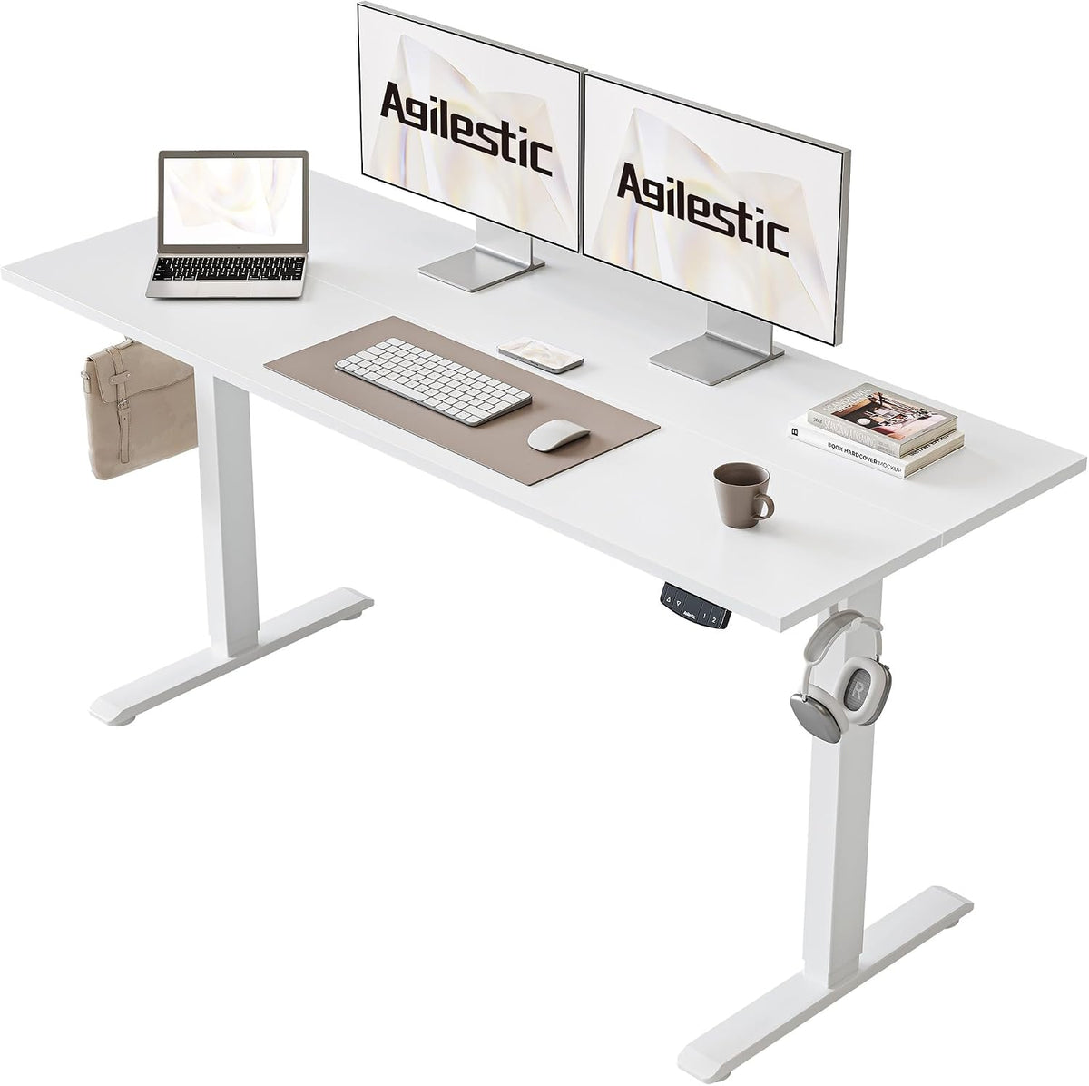 Agilestic Electric Standing Desk, 55 x 24 Inches Height Adjustable Desk
