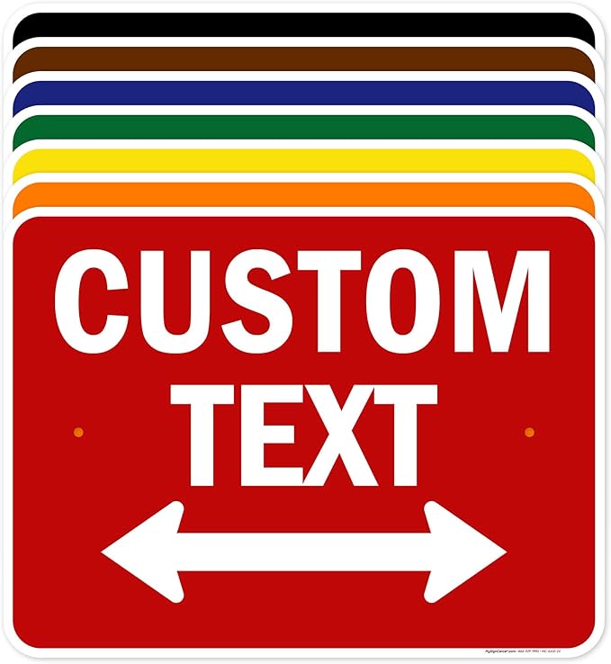 Custom Arrow, Custom Directional Sign, Two way Arrow, 18x24 Inches, Rust Free by MySignCenter