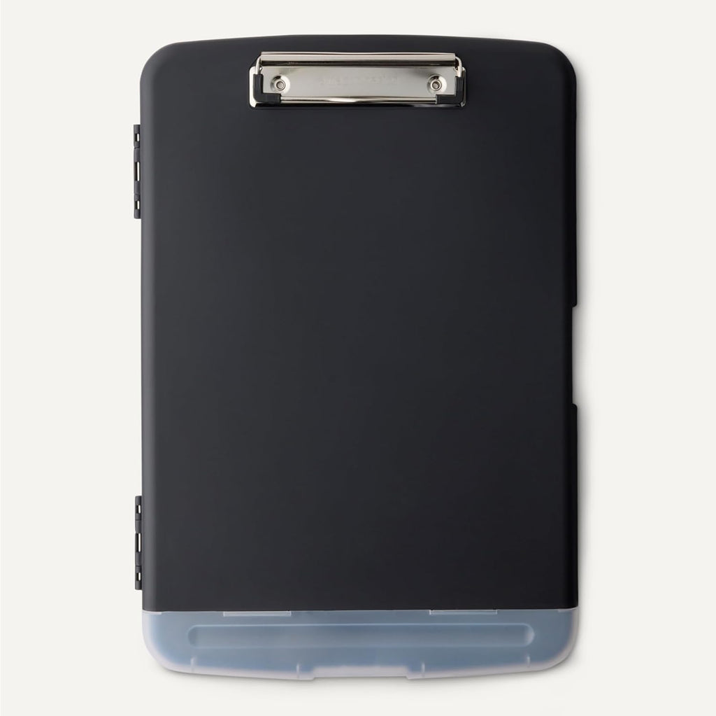Amazon Basics High Capacity Nursing Clipboard with Storage and Pen Holder, 14.37 x 9.84 x 1.49 inches, Black