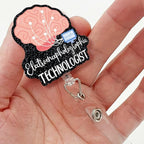 Sixrip Electroencephalographic Technician Retractable Glitter Badge Reel - Image 4