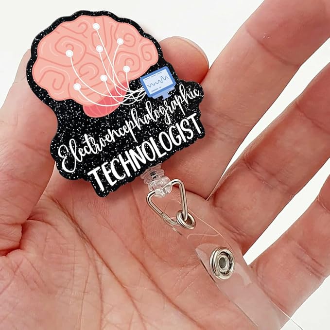 Sixrip Electroencephalographic Technician Retractable Glitter Badge Reel - Image 4