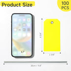 XUWAIDSGN 100Pcs Yellow Plastic Shipping Tags, 4 3/4" x 2 3/8", Waterproof - Image 2