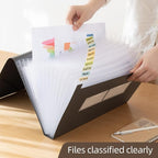 Expanding File Folder with Tabs, 13 Pockets File Organizer Accordion File - Image 9