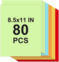 Cardstock Paper, 5 Colors Colored Cardstock 8.5x11, 80 Sheets Card Stock by Glyanlee