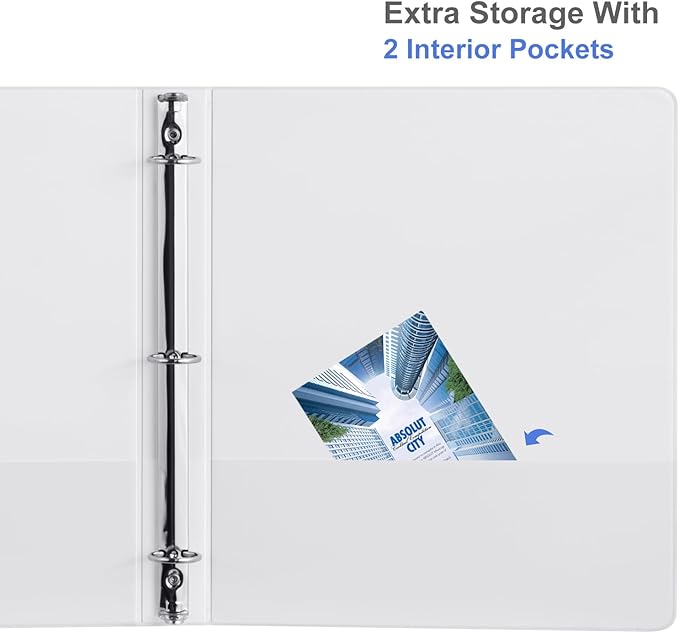 3 Ring Binder 1 Inch, ViVin Sturdy 1"-Round Ring Binder - Image 3