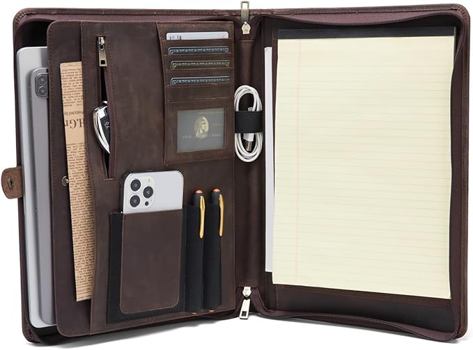 Geslun Personalized Genuine Leather Portfolio, Legal Size 8.5 x 14 Pad Holder - Image 5