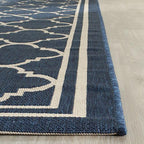 safavieh courtyard collection 2'3" x 6'7" navy/beige cy6918, close-up detail