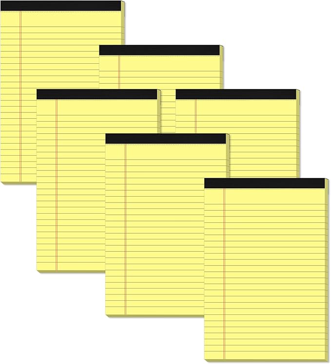Yellow Note Pads 5x8 Small Legal Pads College Ruled Notepad by Aidunmis