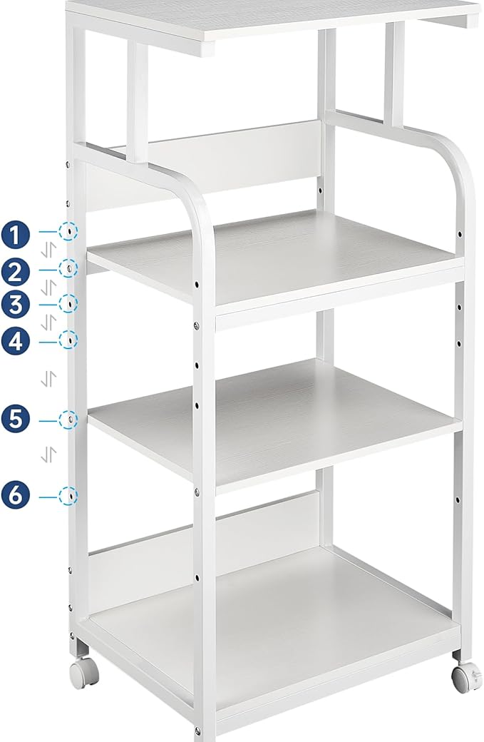 Fannova 4 Tier White Printer Stand Table - Image 7