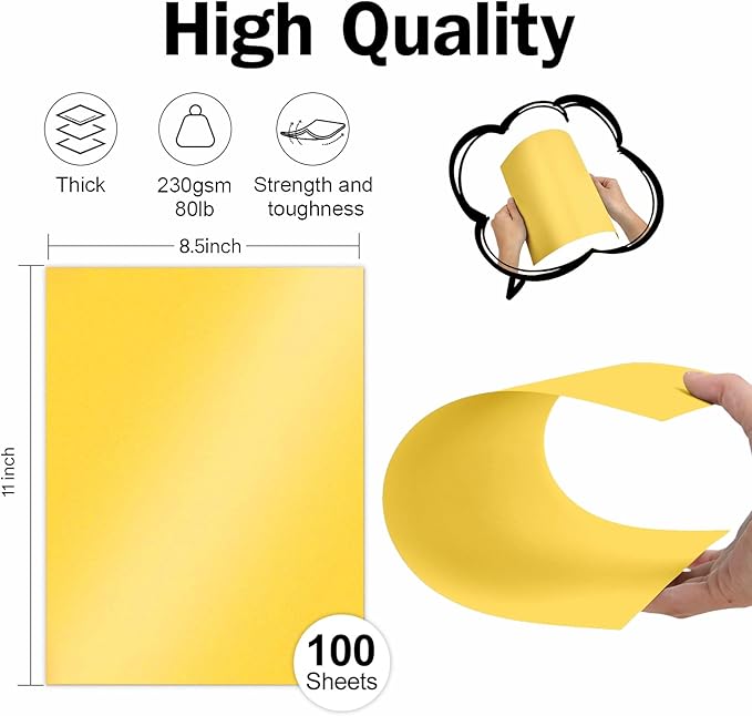 Double Sided Gold Cardstock 8.5 x 11 Metallic Paper, Goefun 100 Sheets 80lb - Image 2