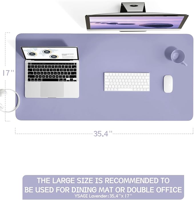 YSAGi Non-Slip Leather Desk Pad L Size, Waterproof Laptop Computer Desk - Image 2