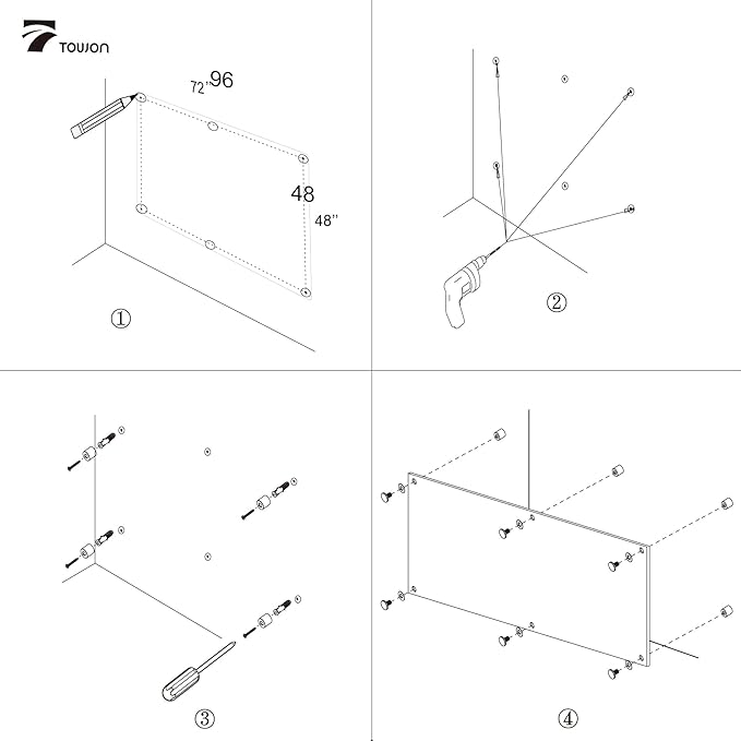 TOWON 6 x 4ft Glass Whiteboard Wall, Big Glass Dry Erase Board - Image 4