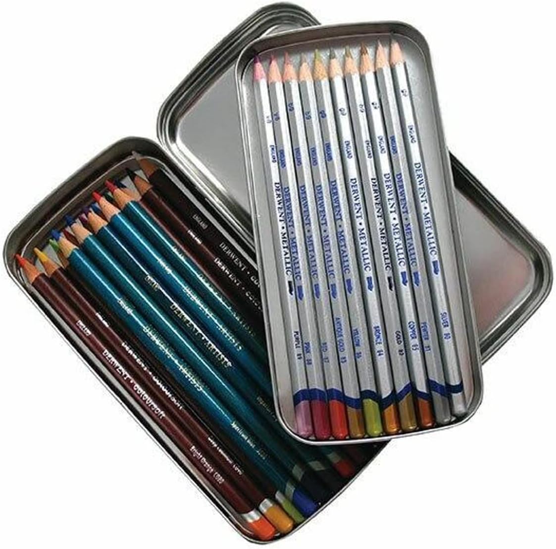 derwent pencil tin, removable tray, 33 count (2300582), main product view