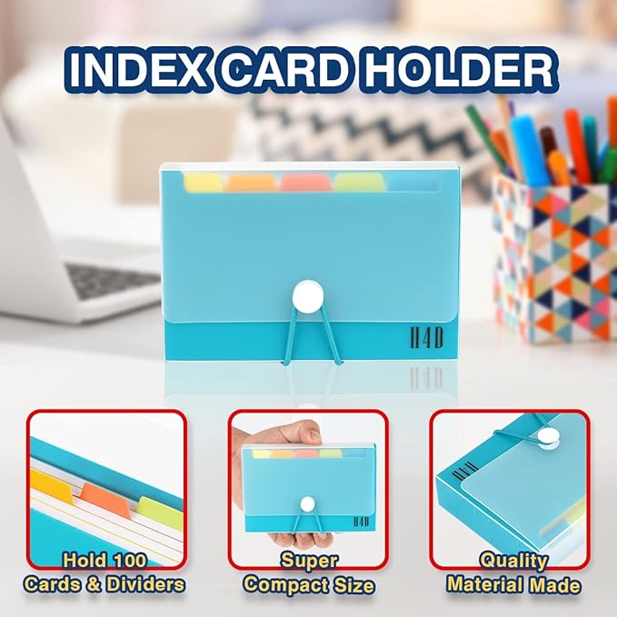 H4D 3x5 Index Card Case with 100 Heavyweight Ruled Index Cards and Dividers - Image 3