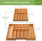 Bamboo Drawer Organizer, 2 Pack - Image 2