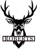 Personalized Deer Head Metal Sign | Christmas Deer | Custom Metal Deer Sign | by ENFODREAM